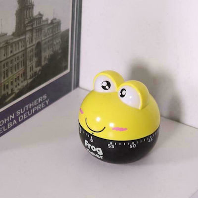 Countdown Analog Kitchen Timer Frog Yellow