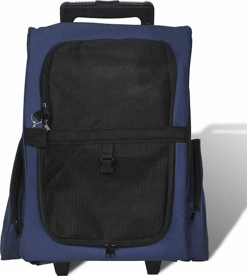 vidaXL Waterproof Dog/Cat Carrying Blue Trolley for 10kg Pets L40xW25xH53cm