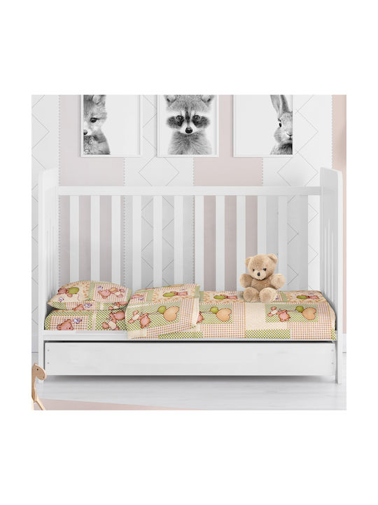 Dimcol Baloon Baby Bettlaken Für Krippe Flanell Angepasst Beige 70x140cm
