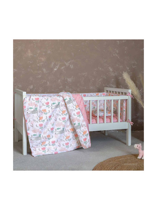 Nima Toco Toucan Set Baby Bettlaken Für Krippe Baumwollsatin Rosa 120x170cm 3Stück