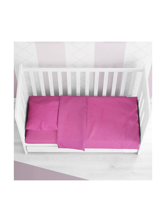 Dimcol Solid Fuchsia Baby Sheets Set 120x160cm