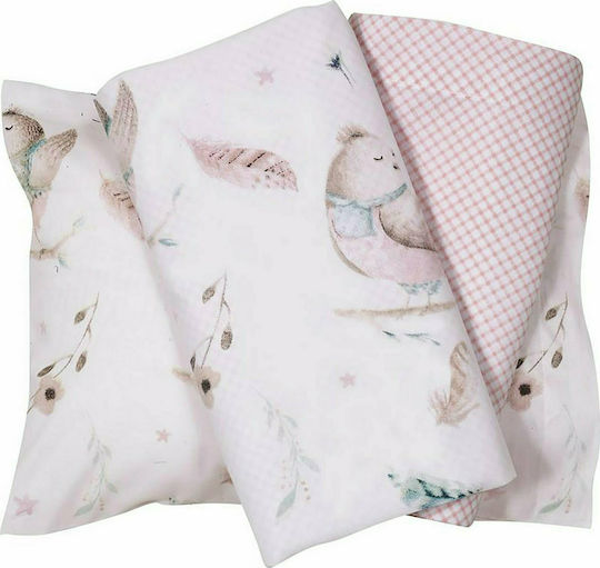 Das Home Baby Fun Комплект Бебешки Чаршафи За Количка Памучни Розов 70x120бр 2бр