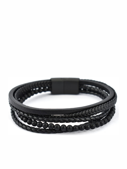 U.S. Polo Assn. Ανδρικό Βραχιόλι από Δέρμα 21cm