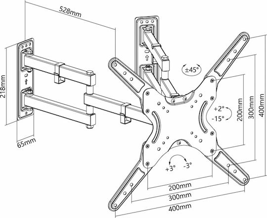 Reflecta Flexo 55-4040TC 23162 Wall TV Mount with Arm up to 55" and 45kg