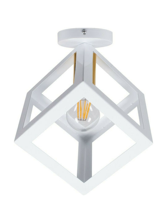 GloboStar Cube Ceiling Mount Light 25cm White with Socket E27
