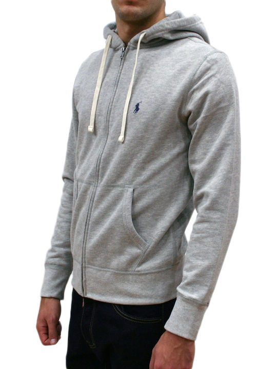Sweatshirt Fleece with Hood Heather Grey
