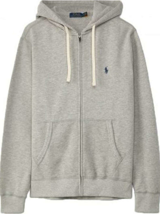 Sweatshirt Fleece with Hood Heather Grey