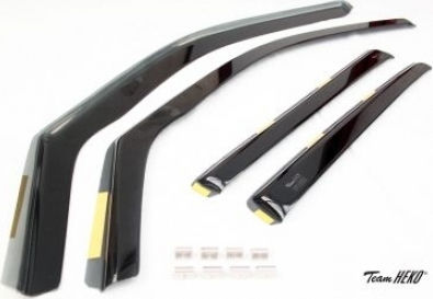 Heko Set of Windbreakers Front and Rear Car Dark Fime for Kia Rio 4pcs