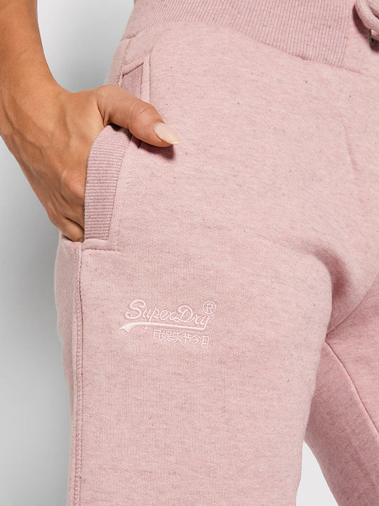 VINTAGE LOGO Ψηλόμεσο Παντελόνι Φόρμας με Λάστιχο Soft Pink Marl