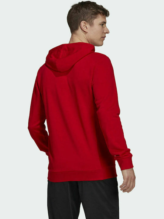 Adidas Essentials Ανδρικό Φούτερ με Κουκούλα και Τσέπες Scarlet Red