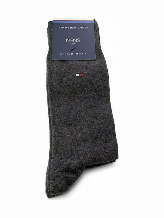 Tommy Hilfiger Men's Solid Color Socks Anthracite Melange 2Pack