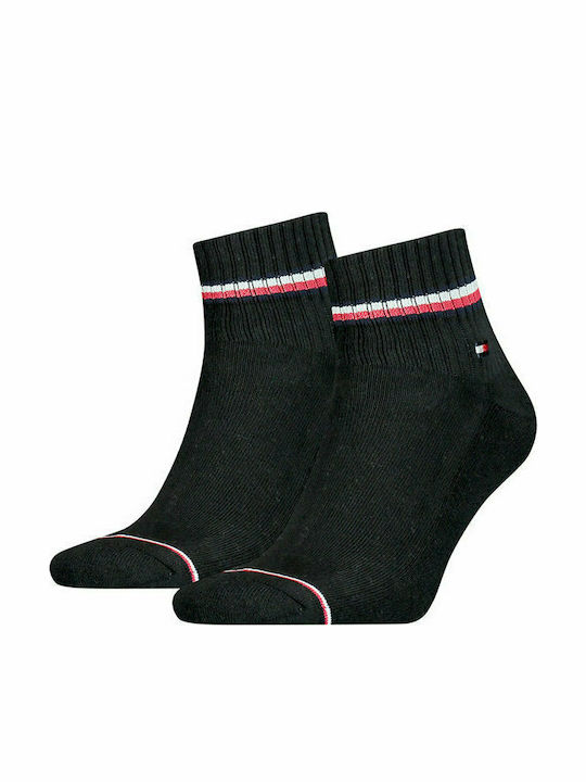 Tommy Hilfiger Iconic Men's Solid Color Socks Black 2Pack