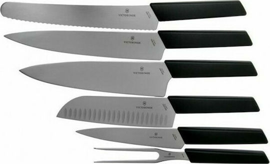 Victorinox Σετ Ανοξείδωτων Εργαλείων Μαγειρικής με Βάση 6τμχ Μαύρο Swiss Modern