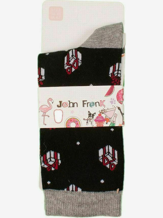 John Frank Christmas Presents Γυναικείες Χριστουγεννιάτικες Κάλτσες Μαύρες