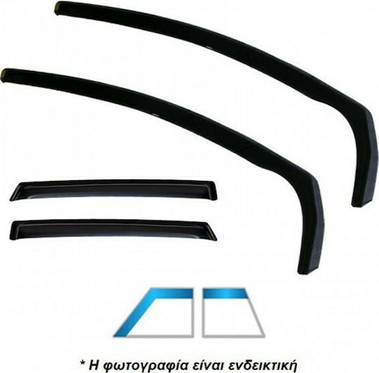 Heko Set of Windbreakers Front and Rear Car Dark Fime for Hyundai Pony 4pcs