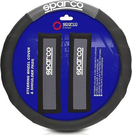 Sparco Car Steering Wheel Cover Steering Wheel Cover with Diameter 37-38cm Synthetic Gray