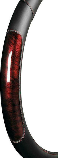 Lampa Κάλυμμα Τιμονιού Αυτοκινήτου Pearl Red με Διάμετρο 42-44εκ. από Δερματίνη Κόκκινο