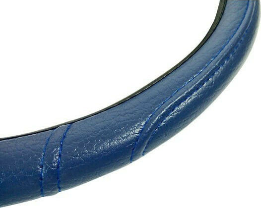Auto Gs Car Steering Wheel Cover with Diameter 38cm made of Leatherette Blue