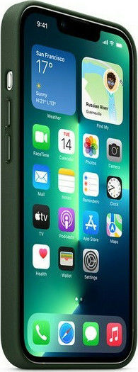 Apple Leather Case with MagSafe Back Cover Silicone Sequoia Green (iPhone 13 Pro)