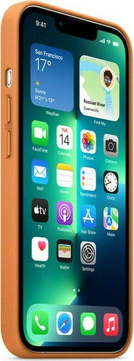Apple Back Cover Leather Golden Brown (iPhone 13 Pro)