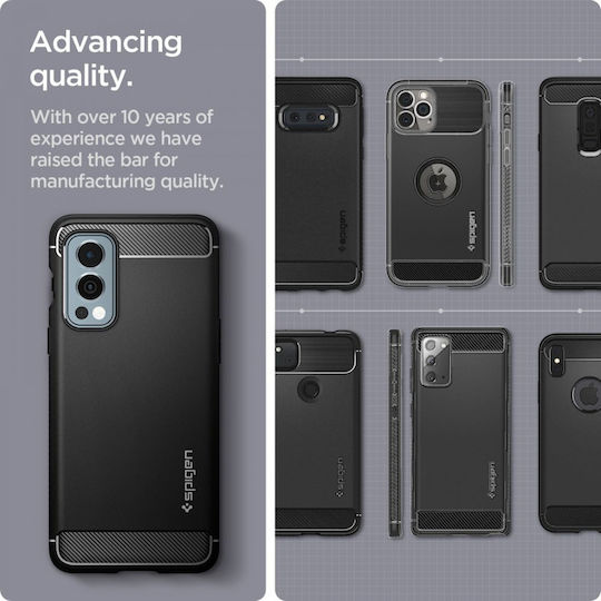 Spigen Rugged Armor Umschlag Rückseite Silikon 2mm Matte Black (OnePlus Nord 2)