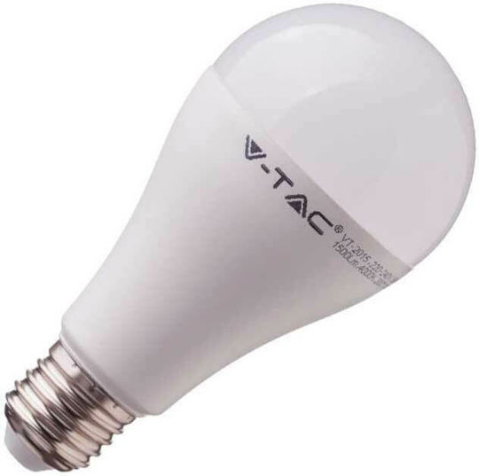 V-TAC VT-2015 Λάμπα LED 15W 130mm για Ντουί E27 και Σχήμα A65 Ψυχρό Λευκό 1350lm