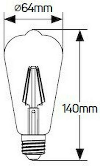 Geyer LED-Lampe 5W für Fassung E27 und Form ST64 Warmes Weiß 350lm Dimmbar