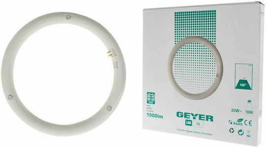Geyer Geyer Λάμπα LED 20W Τύπου Φθορίου 300mm για Ντουί G10Q και Σχήμα T9 Ψυχρό Λευκό 1900lm