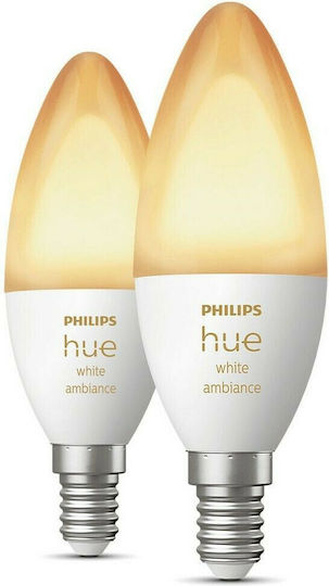 Philips Smart Bulbs LED 5.2W for Socket E14 Adjustable White 470lm Dimmable 2pcs