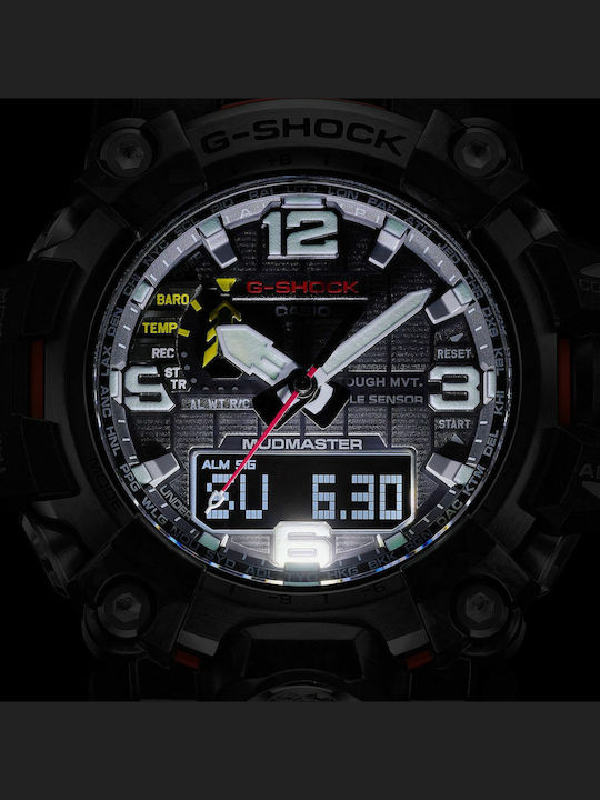 Casio G-Shock Mudmaster Men's Watch 55mm Solar with Green Rubber Strap