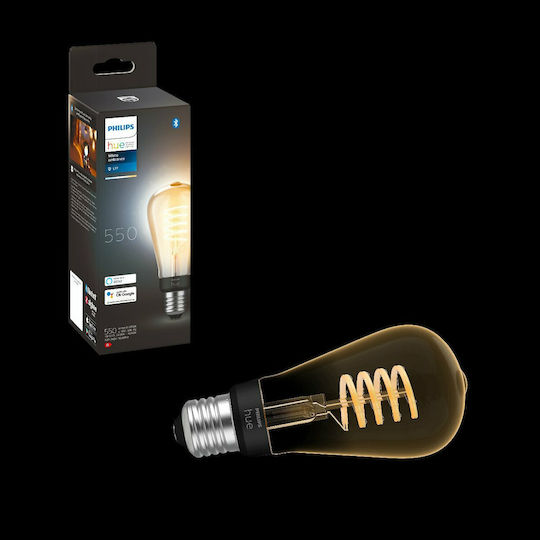 Philips Smart Lampe LED 7W für Fassung E27 und Form ST64 Einstellbar Weiß 550lm