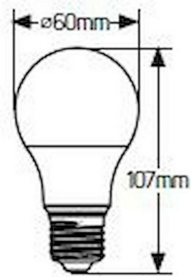 Geyer Λάμπα LED 8.5W 107mm για Ντουί E27 και Σχήμα A60 Θερμό Λευκό 806lm