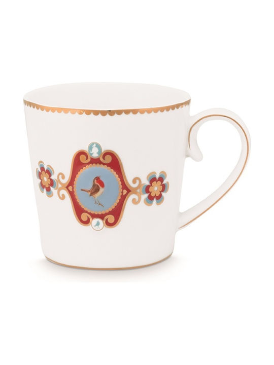 PiP Studio Love Birds Medallion Cană din Porțelan Albă 250ml 1buc