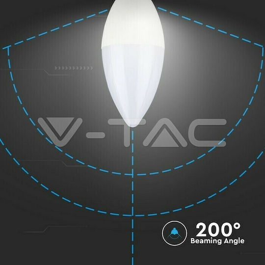 V-TAC VT-1818 Bec LED 4W 107mm pentru Soclu E14 și Formă C37 Alb rece 320lm