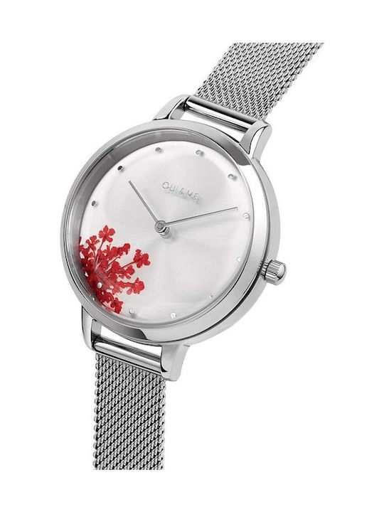 Fleurette Womens Watch 34mm Battery with Silver Stainless Steel Bracelet