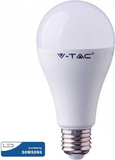 V-TAC VT-217 Λάμπα LED 17W 134mm για Ντουί E27 και Σχήμα A65 Ψυχρό Λευκό 1521lm