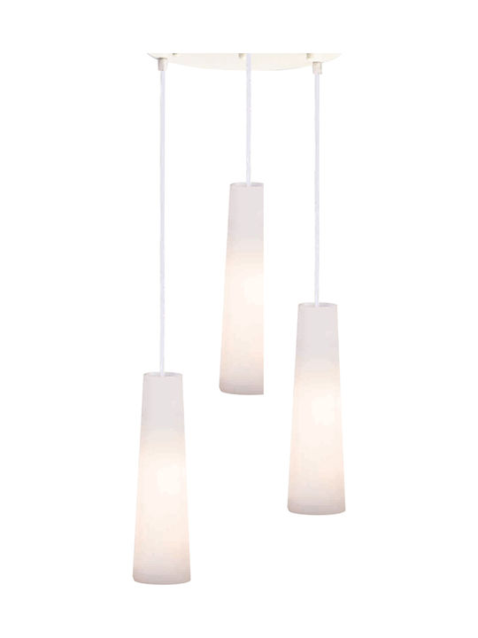 Aca Pendant Light White Rail with Socket E27 32cm