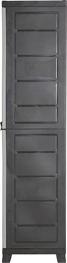 Zweiflügeliger Schrank Kunststoff mit 4 Regale Grey 65x45x181cm