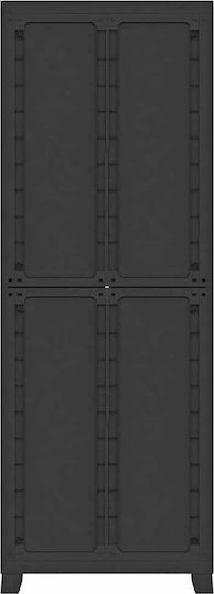 Zweiflügeliger Schrank Kunststoff mit 4 Regale Grey 65x45x181cm