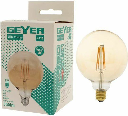 Geyer LED-Glühbirnen für Sockel E27 und Form G125 Warmes Weiß 350lm 1Stück