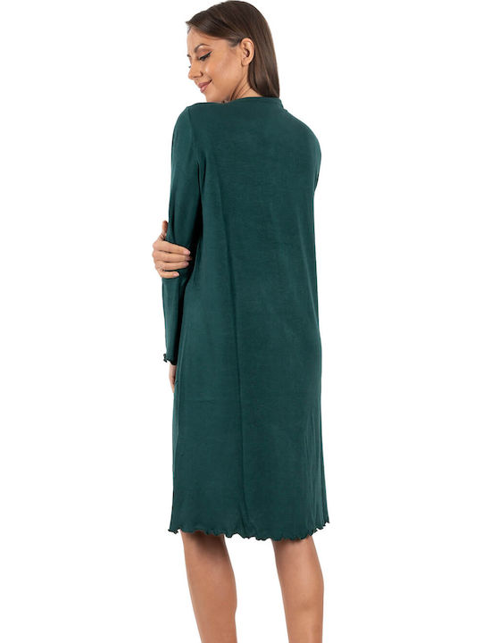 Rachel Women's Winter Cotton Nightgown Green