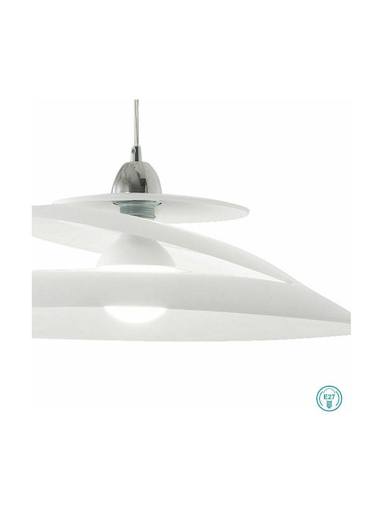 Fabas Luce Aragon Hängelampe Weiß mit Fassung E27 53x200cm.