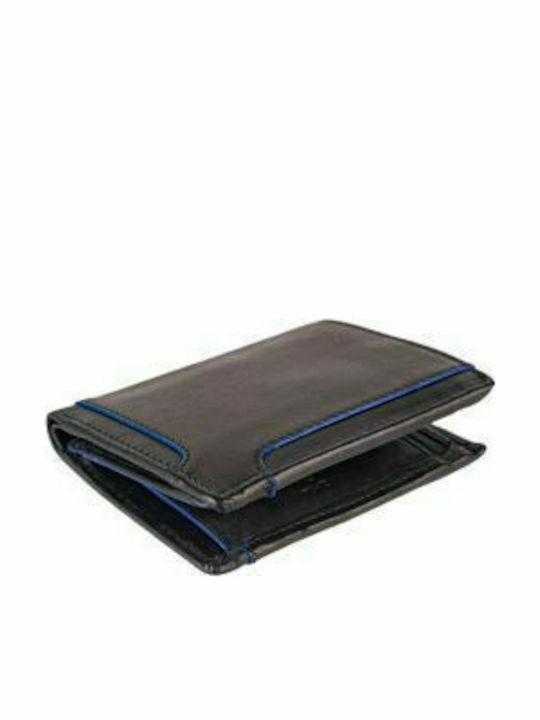 AN Leather Men's Wallet Classic Black/Blue