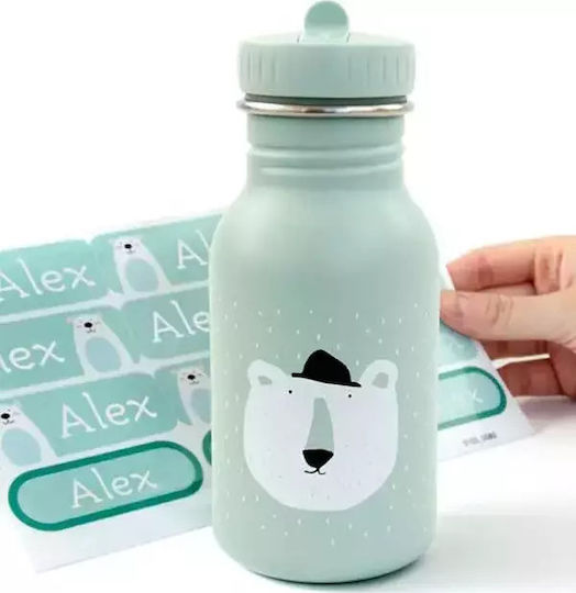 Trixie Kids Water Bottle Stainless Steel with Screw Cap Non Spill Light Blue 350ml