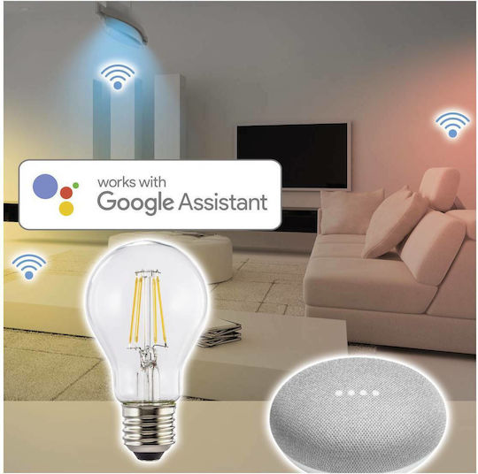 HAMA Smart Lampe LED 7W für Fassung E27 Warmes Weiß 800lm Dimmbar