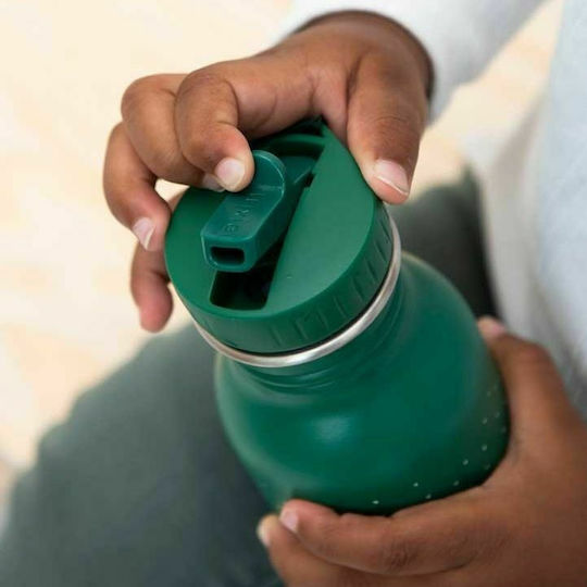 Trixie Mr Crocodile Kids Water Bottle Stainless Steel with Screw Cap Non Spill Green 500ml