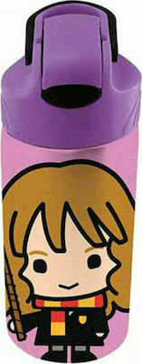 Graffiti Kids Stainless Steel Water Bottle with Straw Purple 500ml