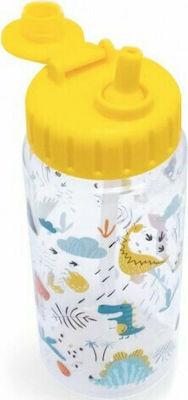 iDrink Δεινόσαυροι Kinder Trinkflasche Dinosaurier Kunststoff mit Strohhalm 400ml