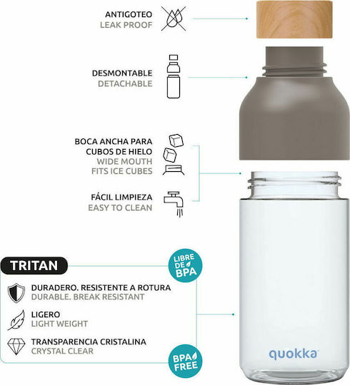 Quokka Ice Παιδικό Παγούρι Πλαστικό με Καλαμάκι Κόκκινο 570ml