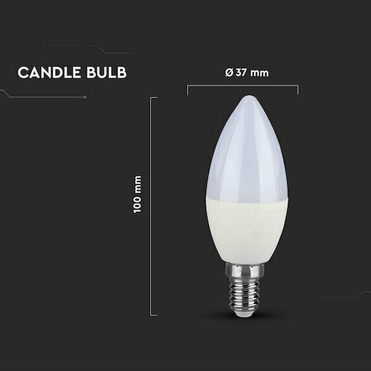V-TAC VT-268 LED Bulb 7W 102mm for Socket E14 Natural White 600lm